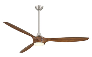 Minka Aire - F762L-BN/DK - 65"Ceiling Fan - Pierce - Brushed Nickel With Distressed Koa Blades