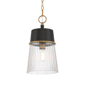 Minka-Lavery - 192-876 - One Light Pendant - Stamford - Dark Matte Black