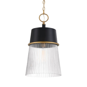 Minka-Lavery - 193-876 - One Light Pendant - Stamford - Dark Matte Black
