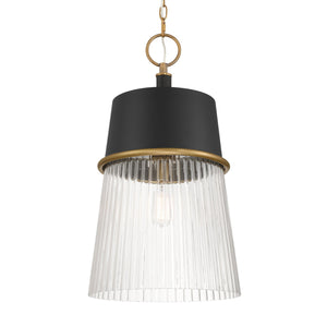 Minka-Lavery - 194-876 - One Light Pendant - Stamford - Dark Matte Black