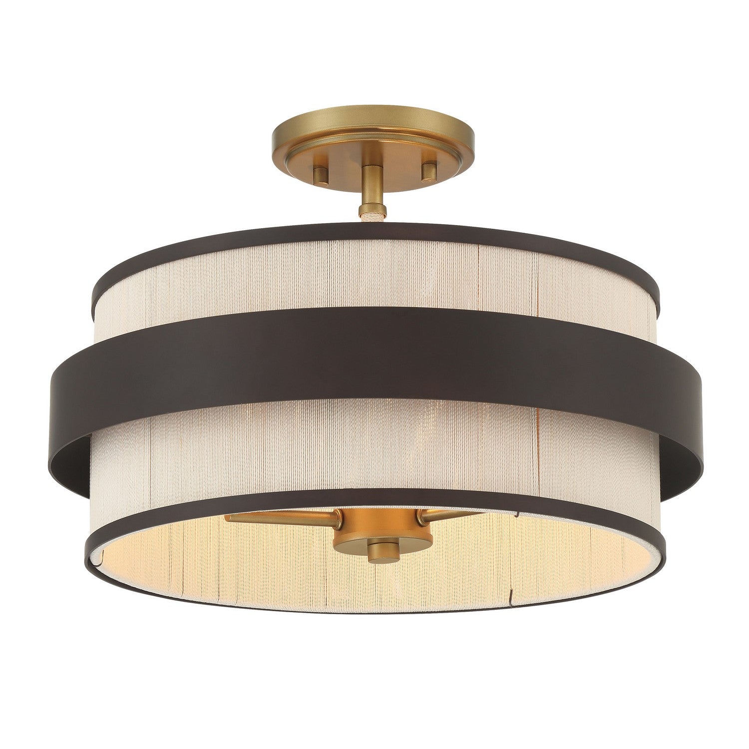 Minka-Lavery - 3685-886 - Three Light Semi Flush Mount - Harbor Wrap - Dark Bronze