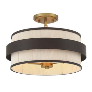 Minka-Lavery - 3685-886 - Three Light Semi Flush Mount - Harbor Wrap - Dark Bronze