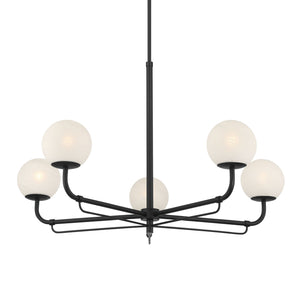 Minka-Lavery - 3795-899 - Five Light Chandelier - Whitehall - Dark Matte Black