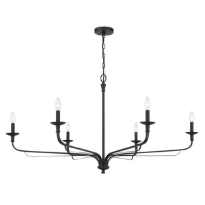 Minka-Lavery - 3826-899 - Six Light Chandelier - Velena - Dark Matte Black