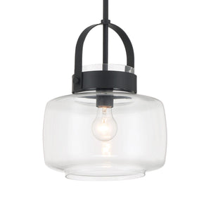 Minka-Lavery - 3937-899 - One Light Pendant - WickGlow - Dark Matte Black