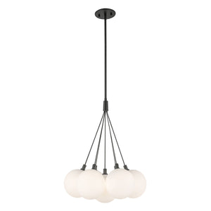 Kuzco Lighting - CH3117-BK/OP - LED Chandelier - Bolla - Black/Opal Glass