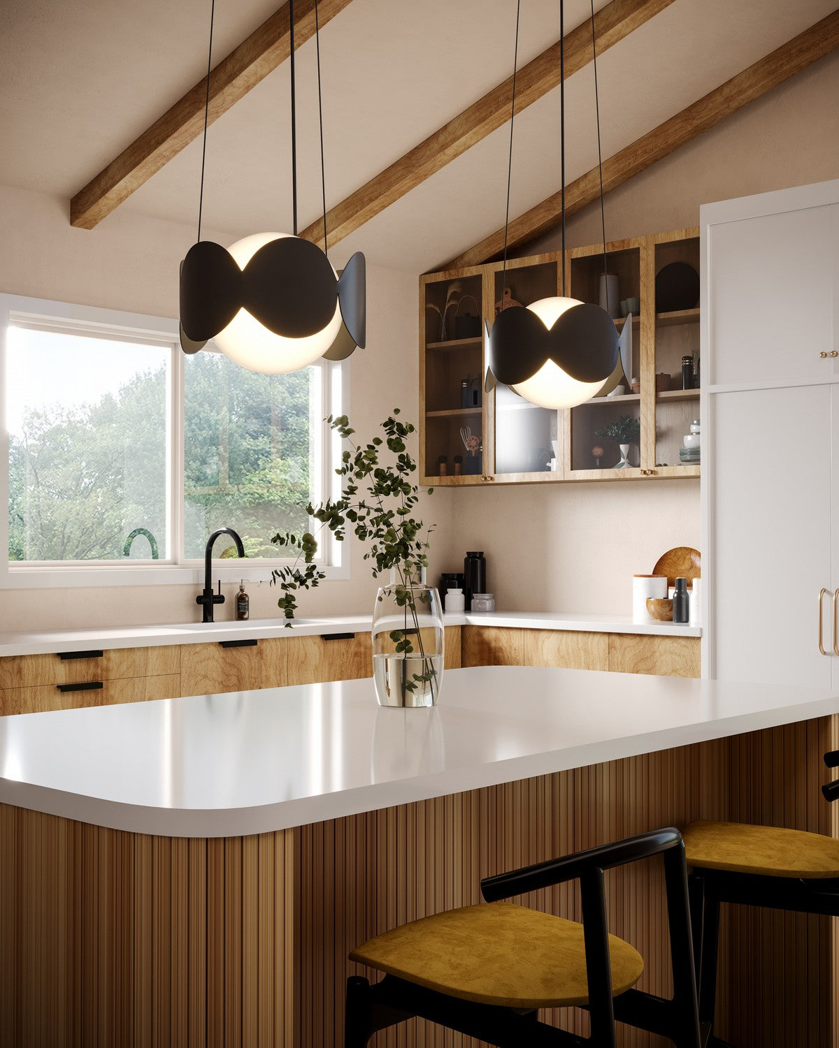 Kuzco Lighting - CH59810-CH/OP - One Light Chandelier - Ciel - Chrome/Opal Glass