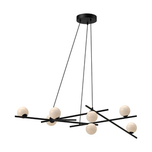 Kuzco Lighting - CH89854-BK/GO-UNV - LED Chandelier - Amara - Black/Glossy Opal Glass