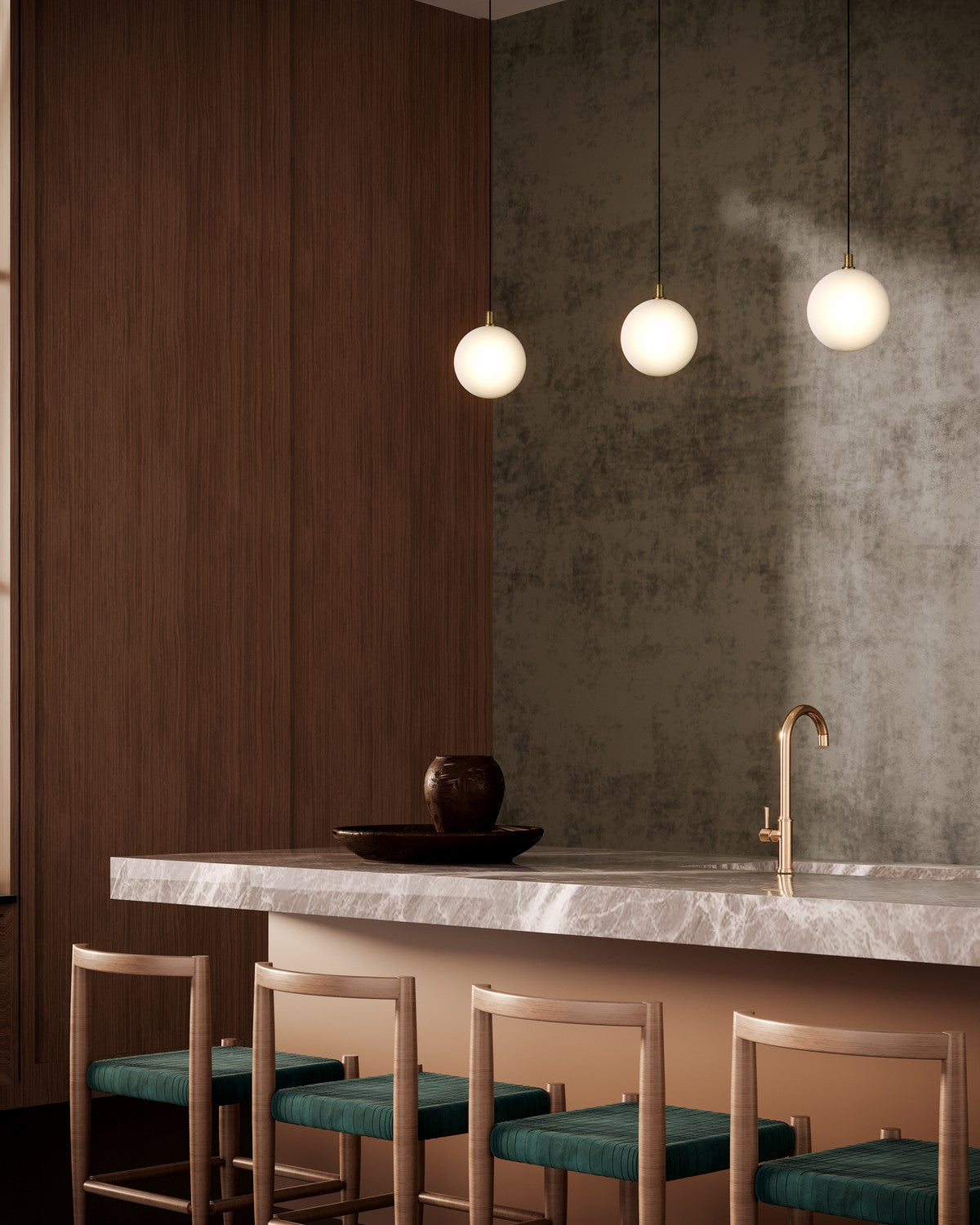 Kuzco Lighting - PD3106-BG/OP - LED Pendant - Bolla - Brushed Gold/Opal Glass