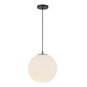 Kuzco Lighting - PD34612-BK/OP - One Light Pendant - Marco - Black/Opal Glass