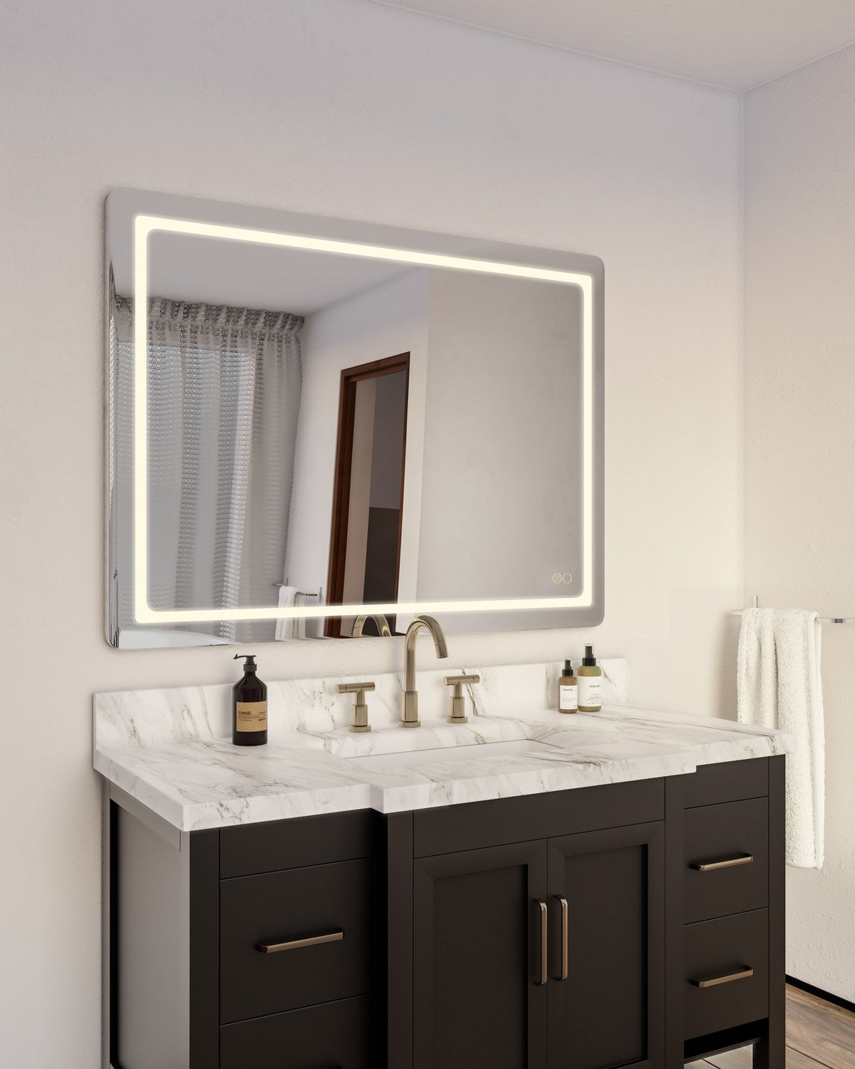 Kuzco Lighting - VM31148-5CCT - LED Vanity Mirror - Seneca - Sandblasted Merc Edge