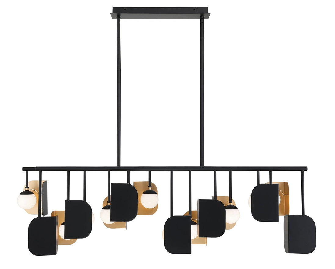Eurofase - 49038-019 - CORNICE-CHD-14LT-60IN-GBM-WH - CORNICE - Gold-Black