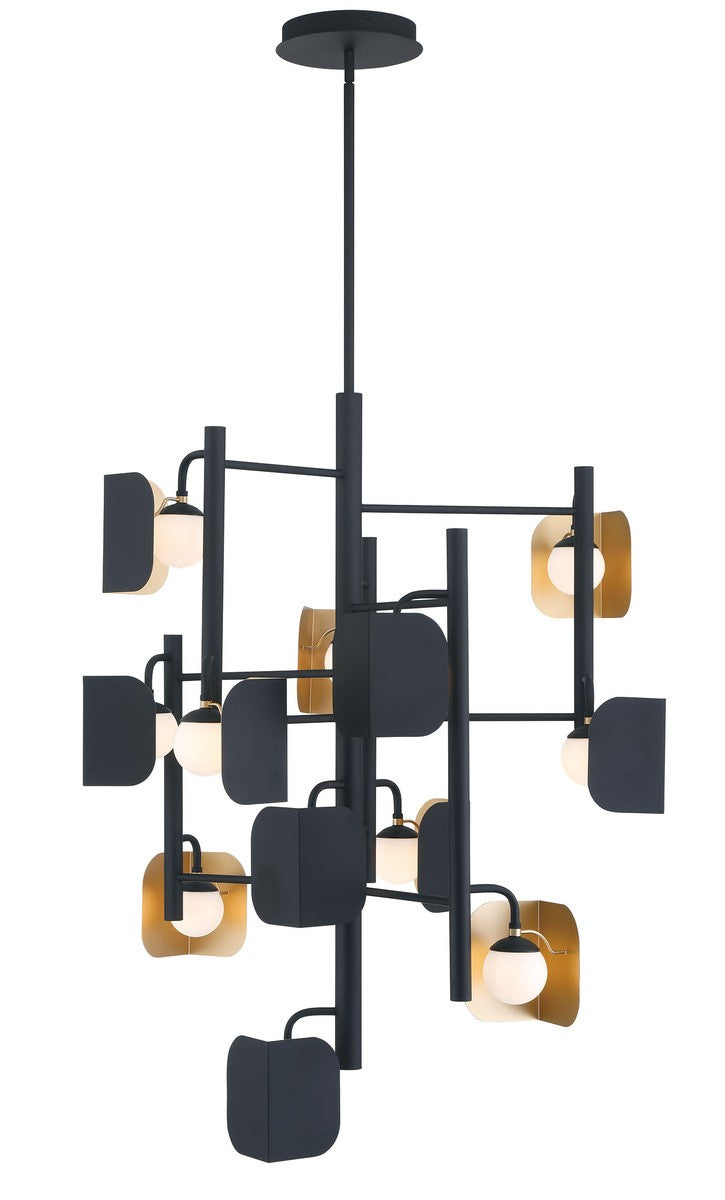 Eurofase - 49228-014 - CORNICE-CHD-12LT-42IN-GBM-WH - CORNICE - Gold-Black