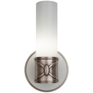 Robert Abbey - D1978 - One Light Wall Sconce - Chase - Dark Antique Nickel w/Polished Cased White Glass Shade