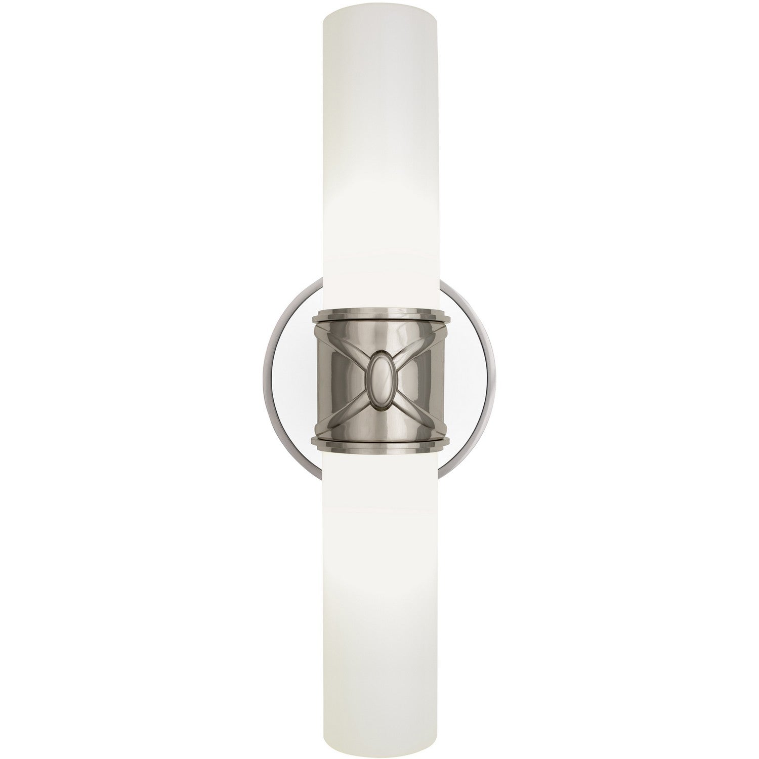 Robert Abbey - D1979 - Two Light Wall Sconce - Chase - Dark Antique Nickel w/Polished Cased White Glass Shades