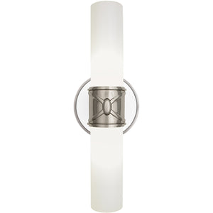 Robert Abbey - D1979 - Two Light Wall Sconce - Chase - Dark Antique Nickel w/Polished Cased White Glass Shades