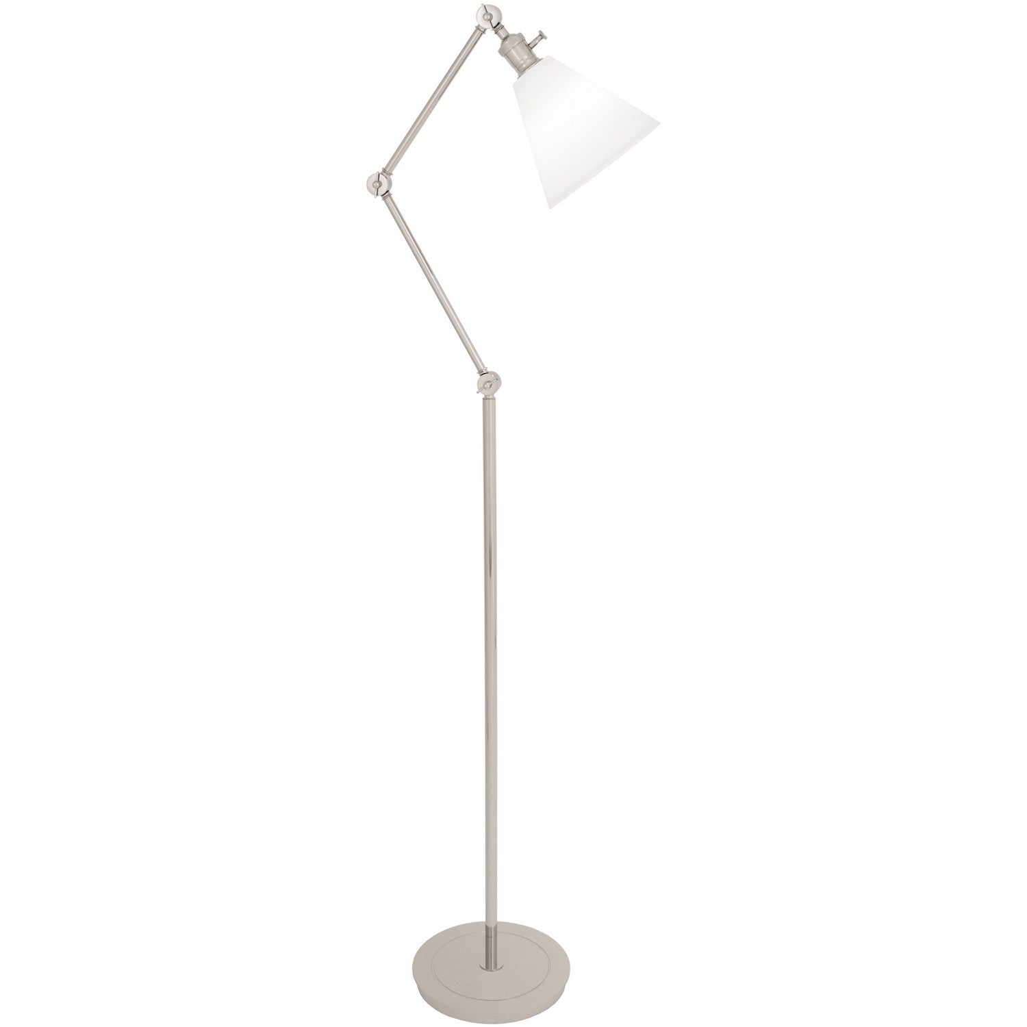 Robert Abbey - S2422G - One Light Floor Lamp - Alloy - Polished Nickel/Cased White Glass Shade w/Polished