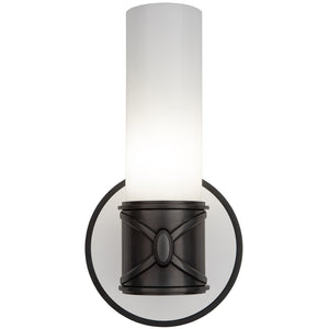 Robert Abbey - Z1978 - One Light Wall Sconce - Chase - Deep Patina Bronze w/Polished Cased White Glass Shade