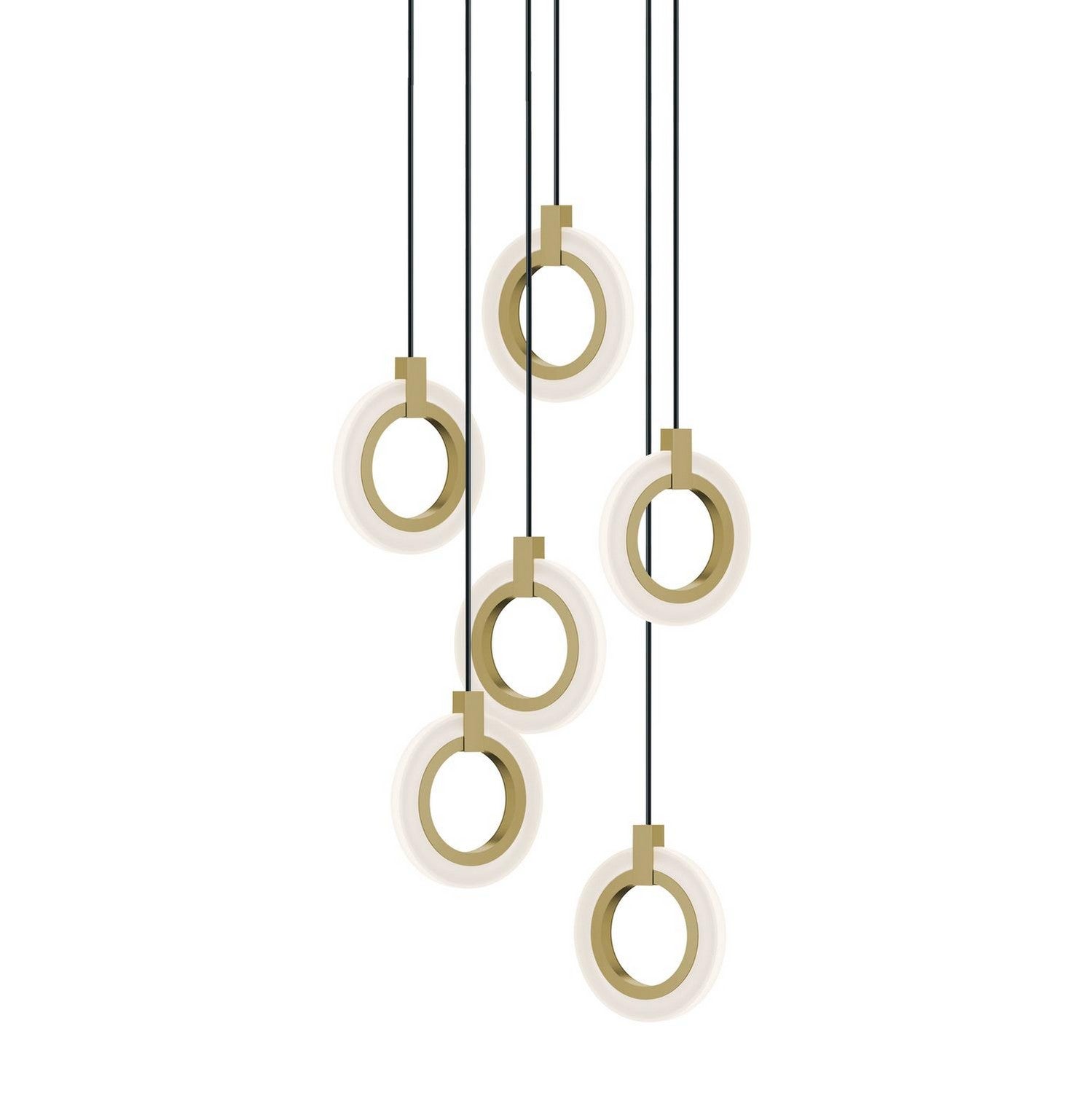 AFX Lighting - HLOP08LAJUD lbRND6 - LED Pendant - Halo - Light Antique Brass