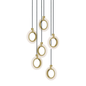 AFX Lighting - HLOP08LAJUD lbRND6 - LED Pendant - Halo - Light Antique Brass