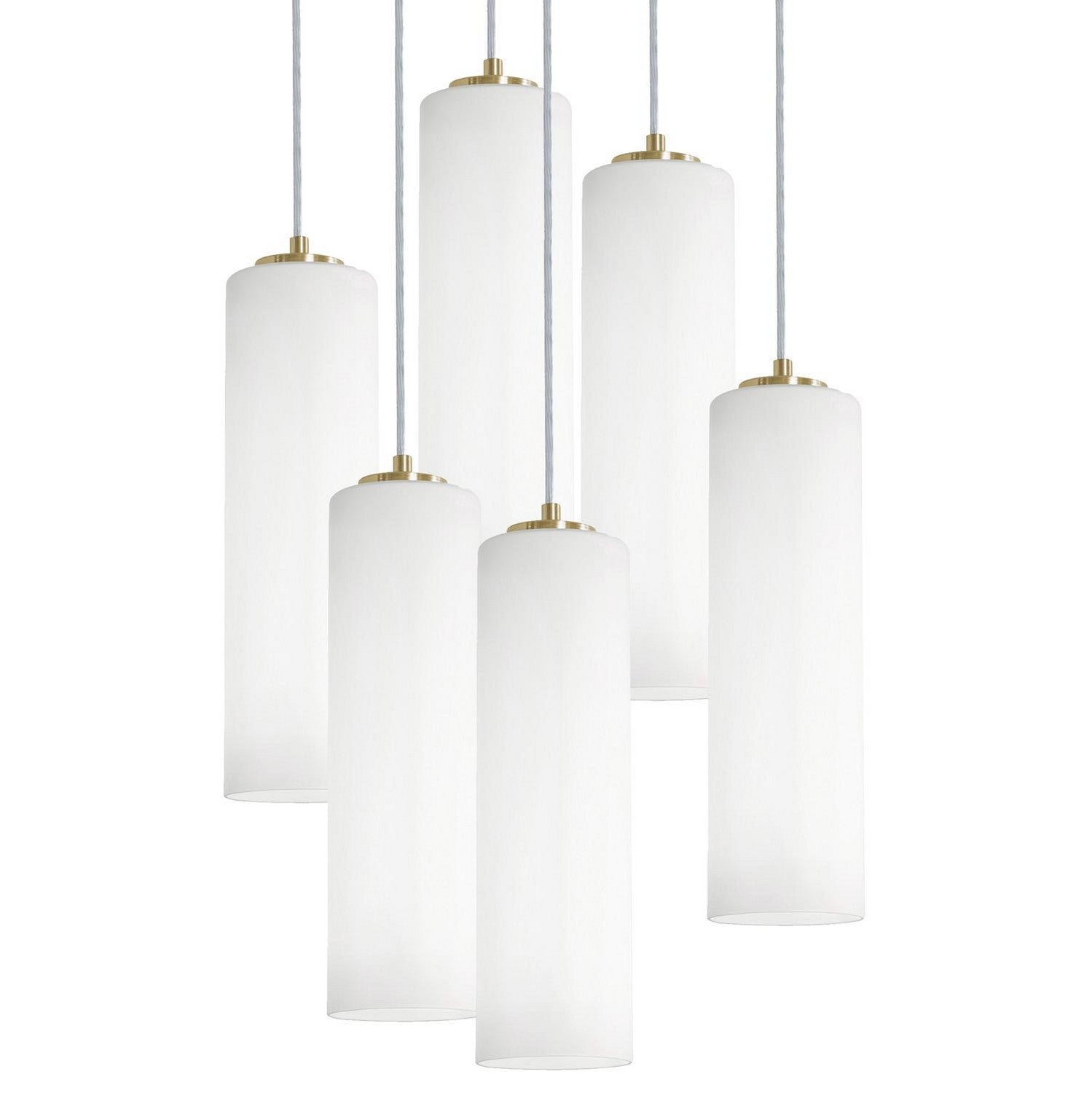 AFX Lighting - LEOP0412MB lbRND6 - Six Light Pendant - Leo - Light Antique Brass