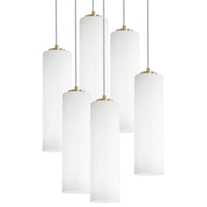AFX Lighting - LEOP0412MB lbRND6 - Six Light Pendant - Leo - Light Antique Brass