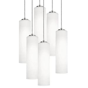 AFX Lighting - LEOP0412MBSNRND6 - Six Light Pendant - Leo - Satin Nickel