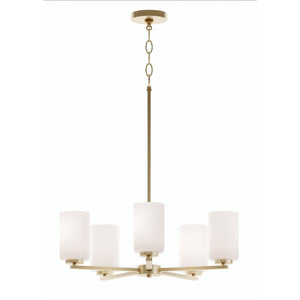 AFX Lighting - LEOP24MBLB - Five Light Chandelier - Leo - Light Antique Brass