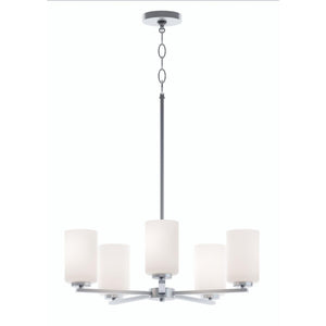 AFX Lighting - LEOP24MBSN - Five Light Chandelier - Leo - Satin Nickel