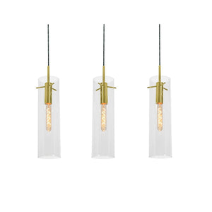 AFX Lighting - VSAP05MB lbLNR3 - Three Light Linear Pendant - Vista - Satin Nickel