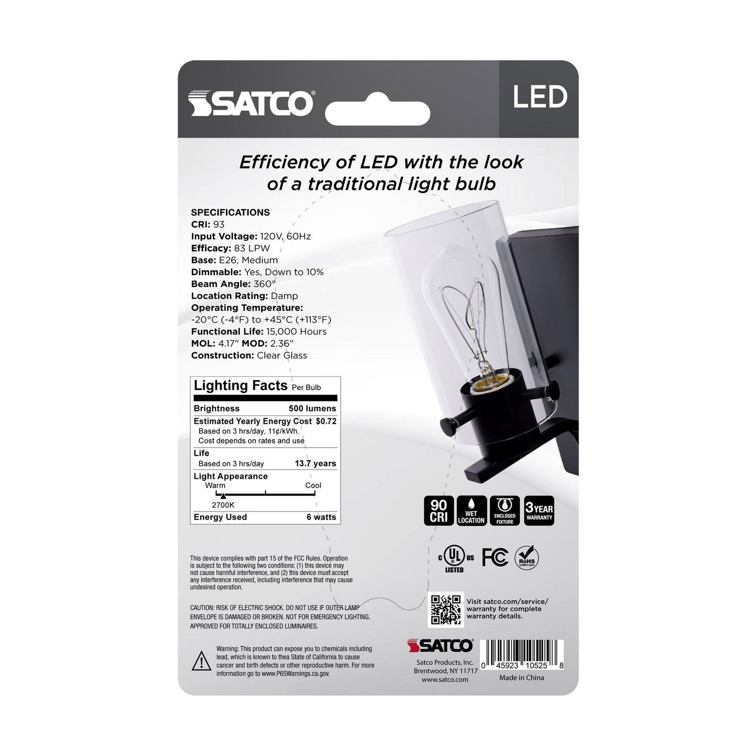 Satco - S10525 - Light Bulb - Clear