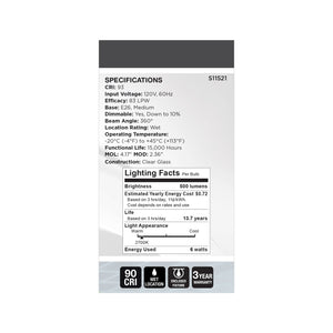 Satco - S11521 - Light Bulb - Clear