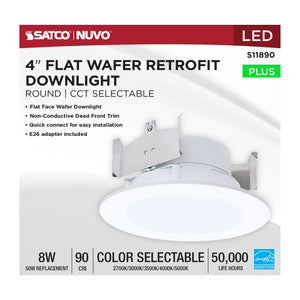 Satco - S11890 - LED Downlight Retrofit - Matte White