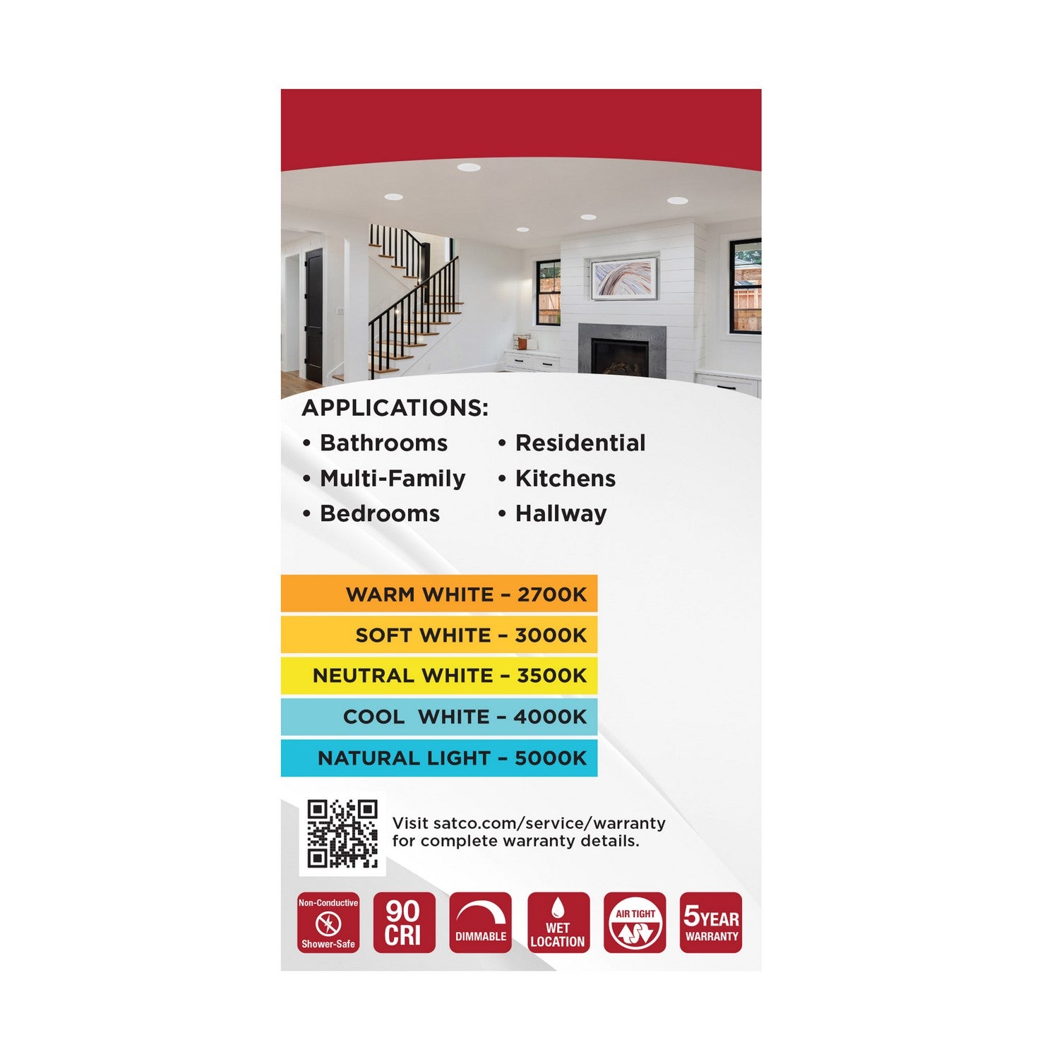 Satco - S11890 - LED Downlight Retrofit - Matte White