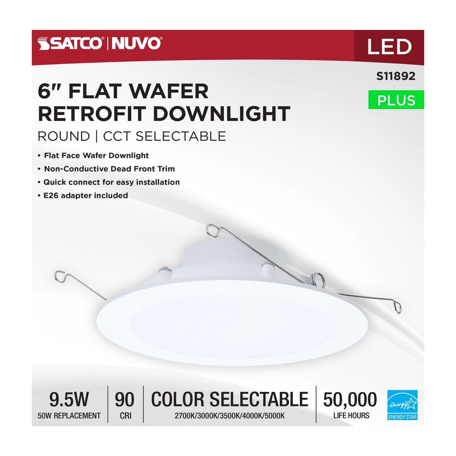 Satco - S11892 - LED Downlight Retrofit - Matte White