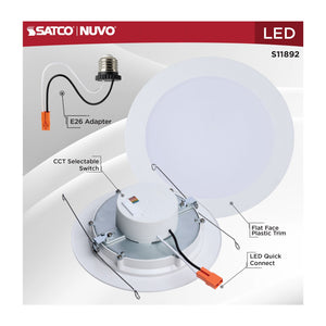 Satco - S11892 - LED Downlight Retrofit - Matte White