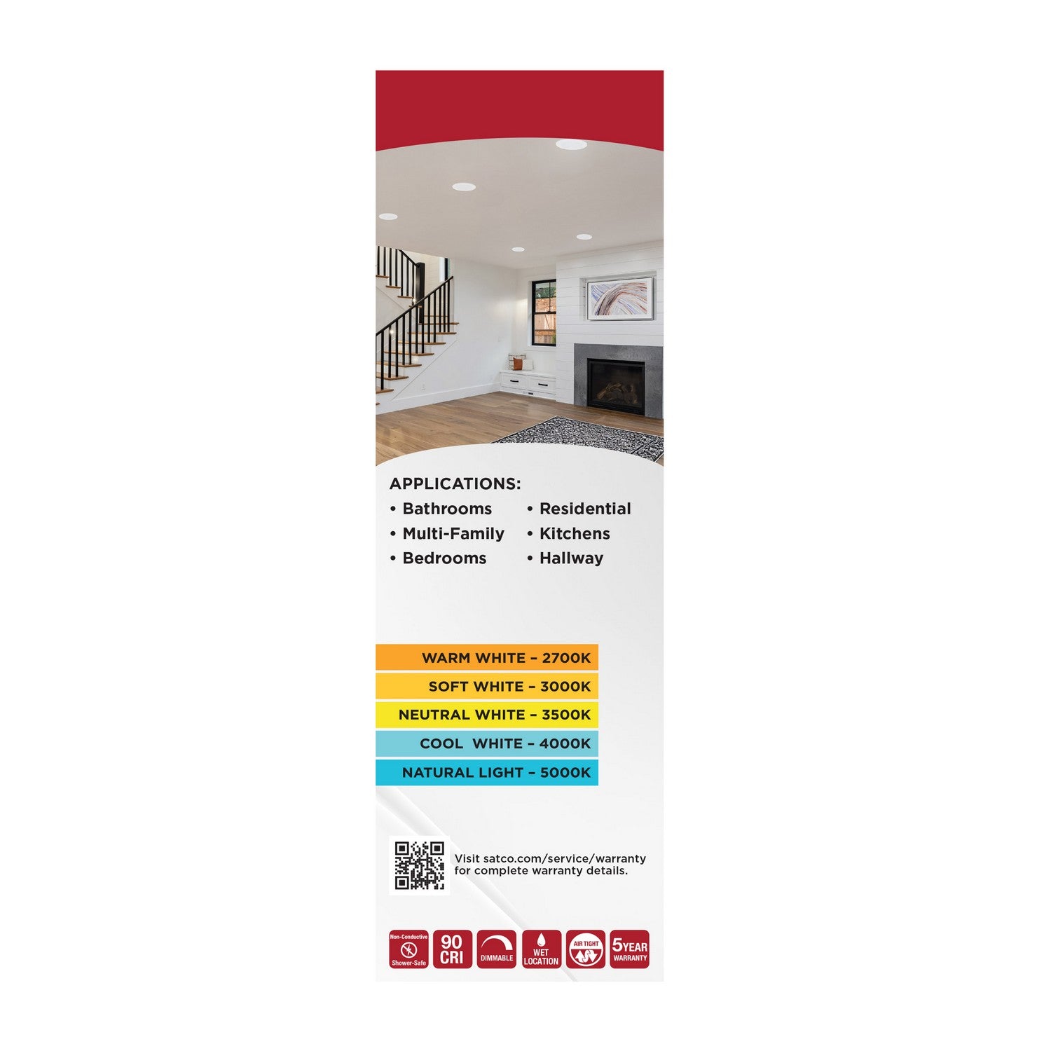 Satco - S11892 - LED Downlight Retrofit - Matte White