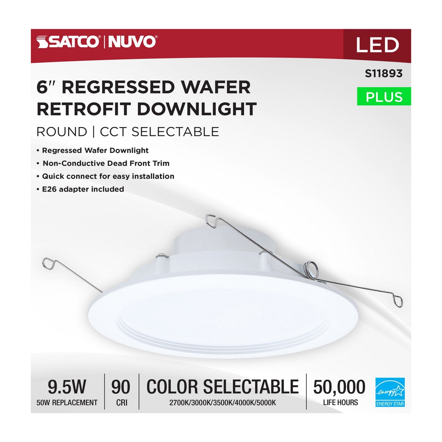 Satco - S11893 - LED Downlight Retrofit - Matte White
