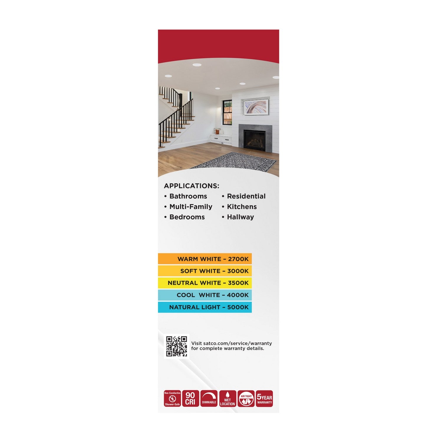 Satco - S11893 - LED Downlight Retrofit - Matte White