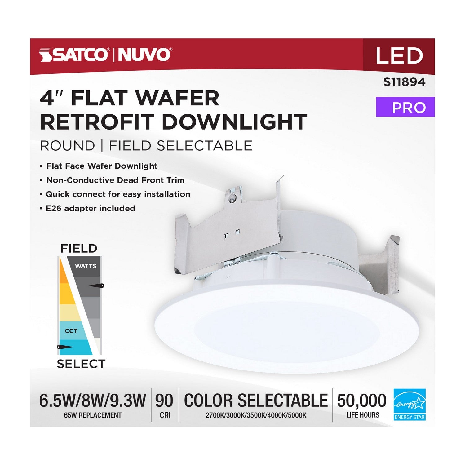 Satco - S11894 - LED Downlight Retrofit - Matte White