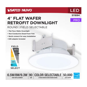 Satco - S11894 - LED Downlight Retrofit - Matte White