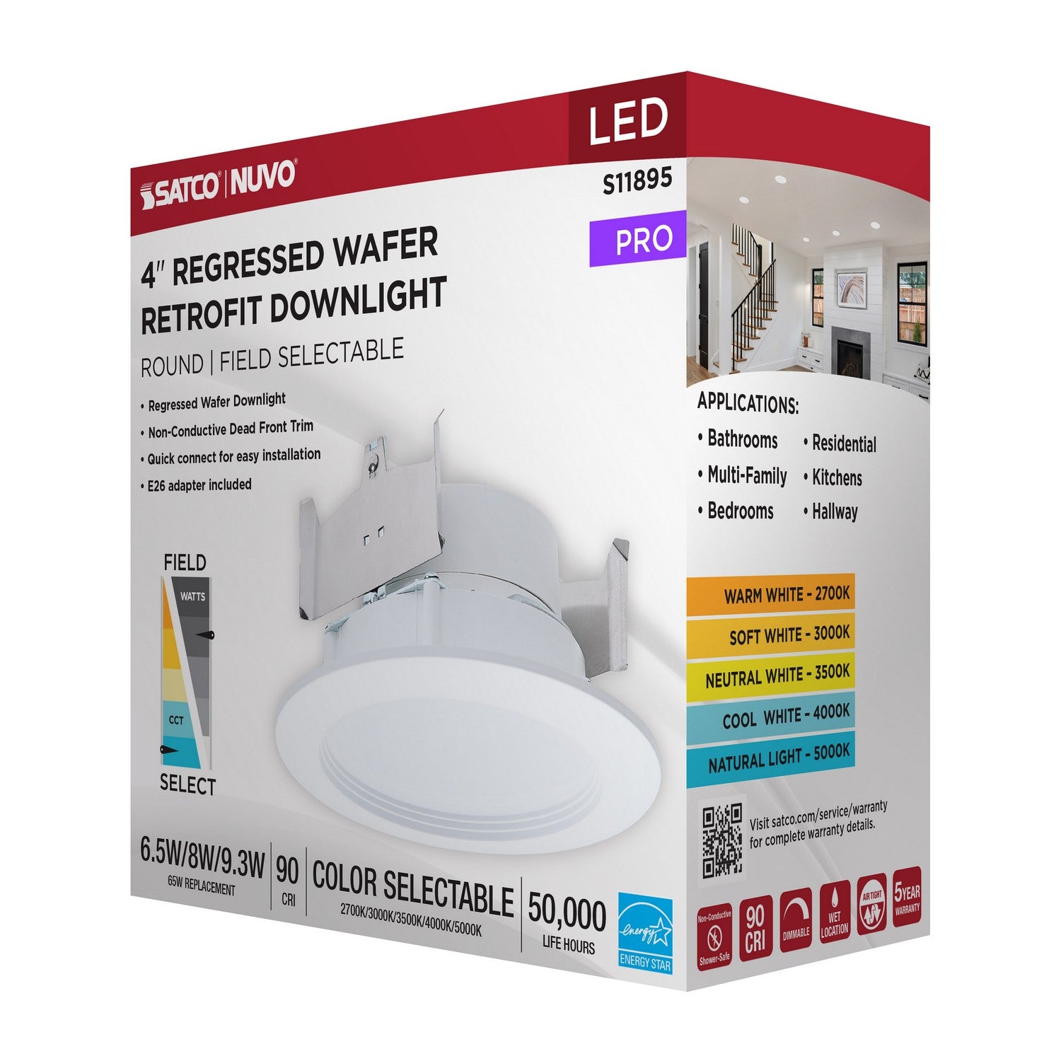 Satco - S11895 - LED Downlight Retrofit - Matte White