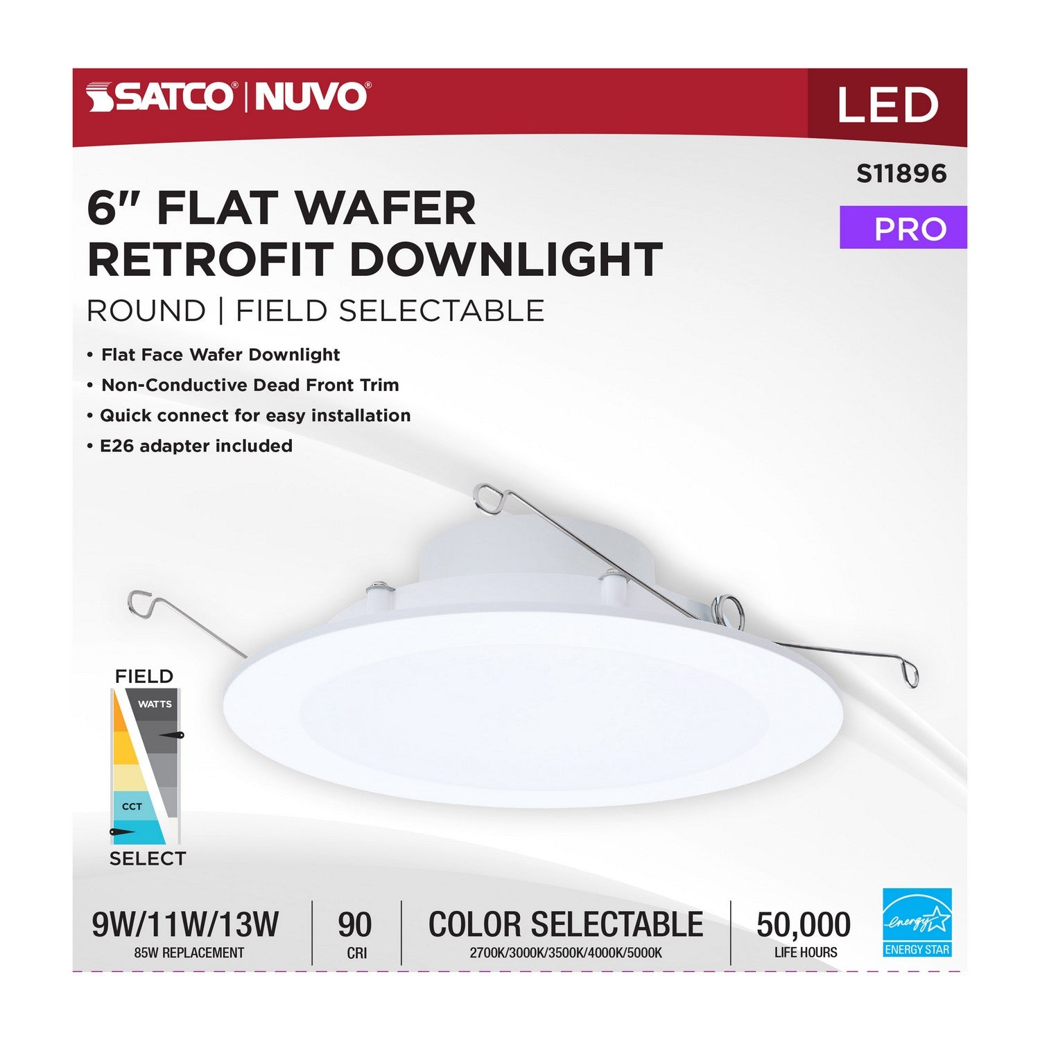 Satco - S11896 - LED Downlight Retrofit - Matte White