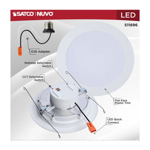 Satco - S11896 - LED Downlight Retrofit - Matte White