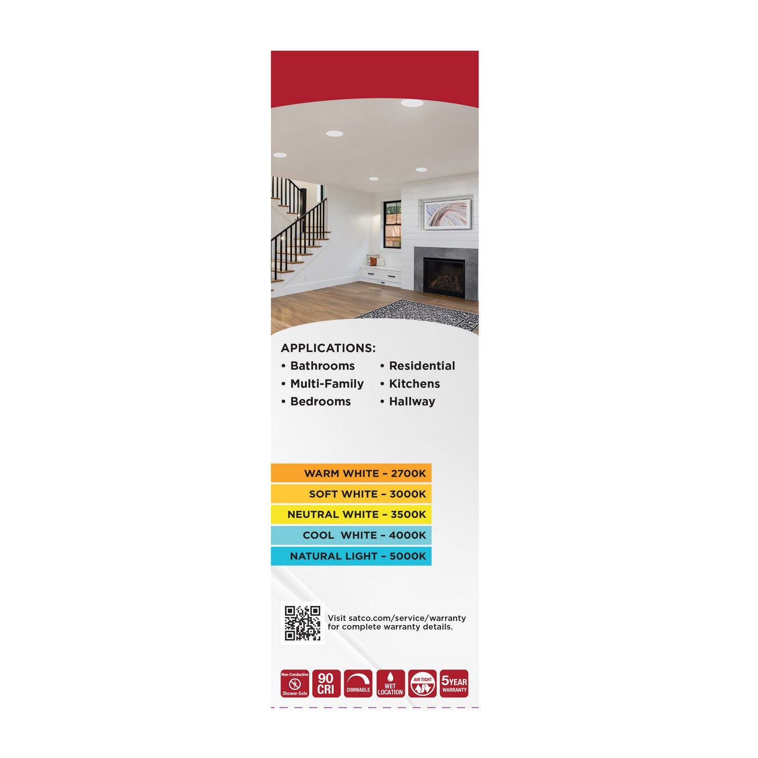 Satco - S11896 - LED Downlight Retrofit - Matte White