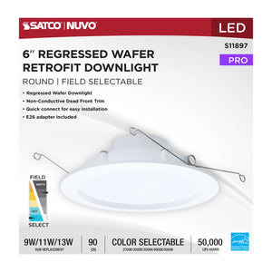 Satco - S11897 - LED Downlight Retrofit - Matte White