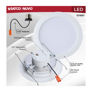 Satco - S11897 - LED Downlight Retrofit - Matte White