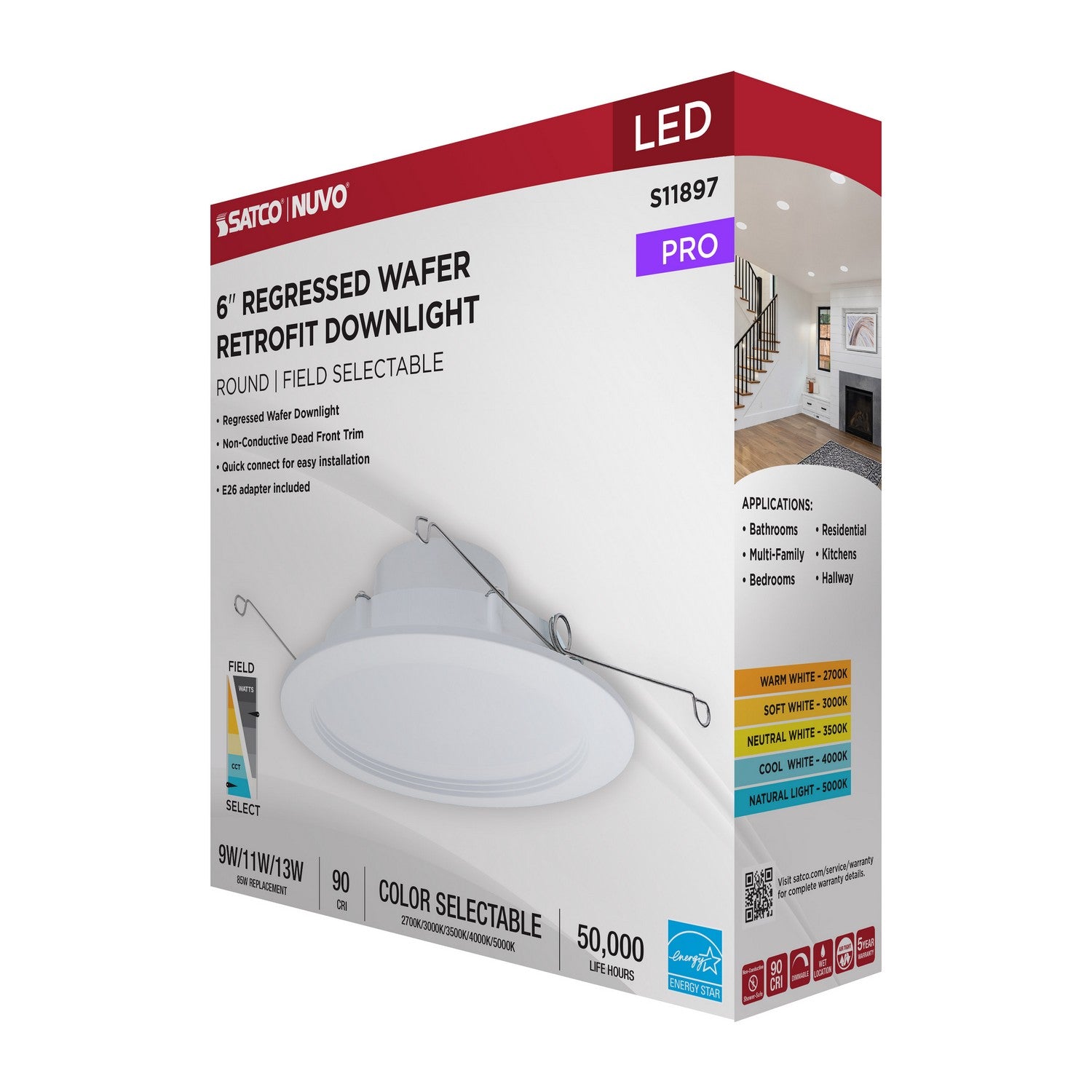 Satco - S11897 - LED Downlight Retrofit - Matte White