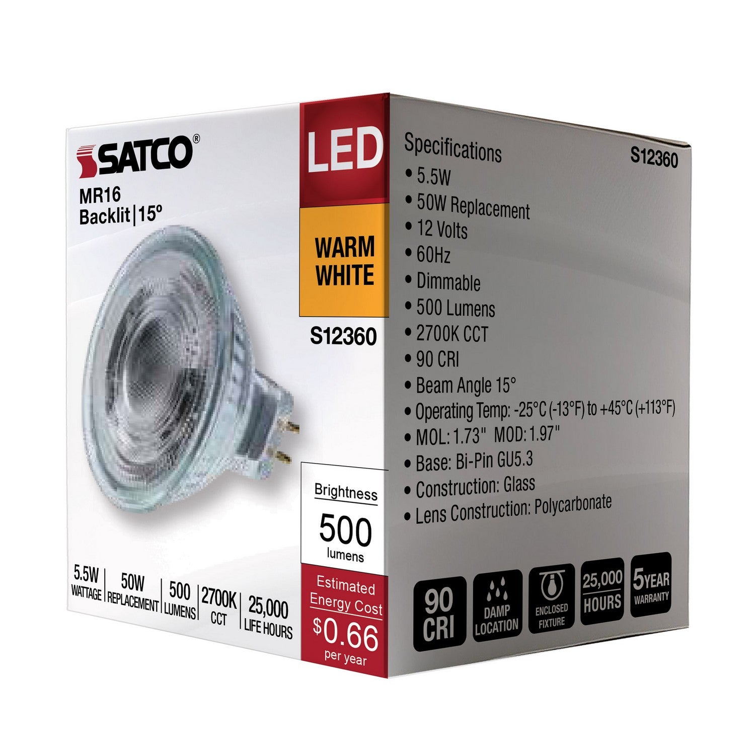 Satco - S12360 - Light Bulb - Clear