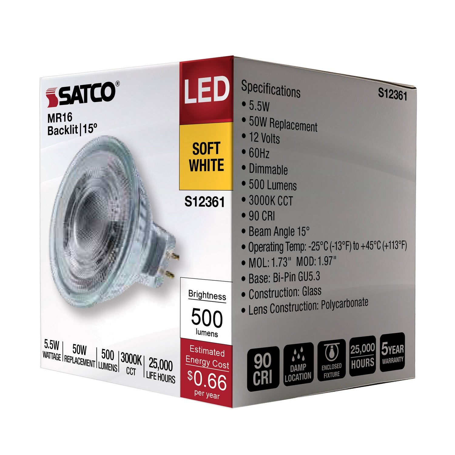 Satco - S12361 - Light Bulb - Clear
